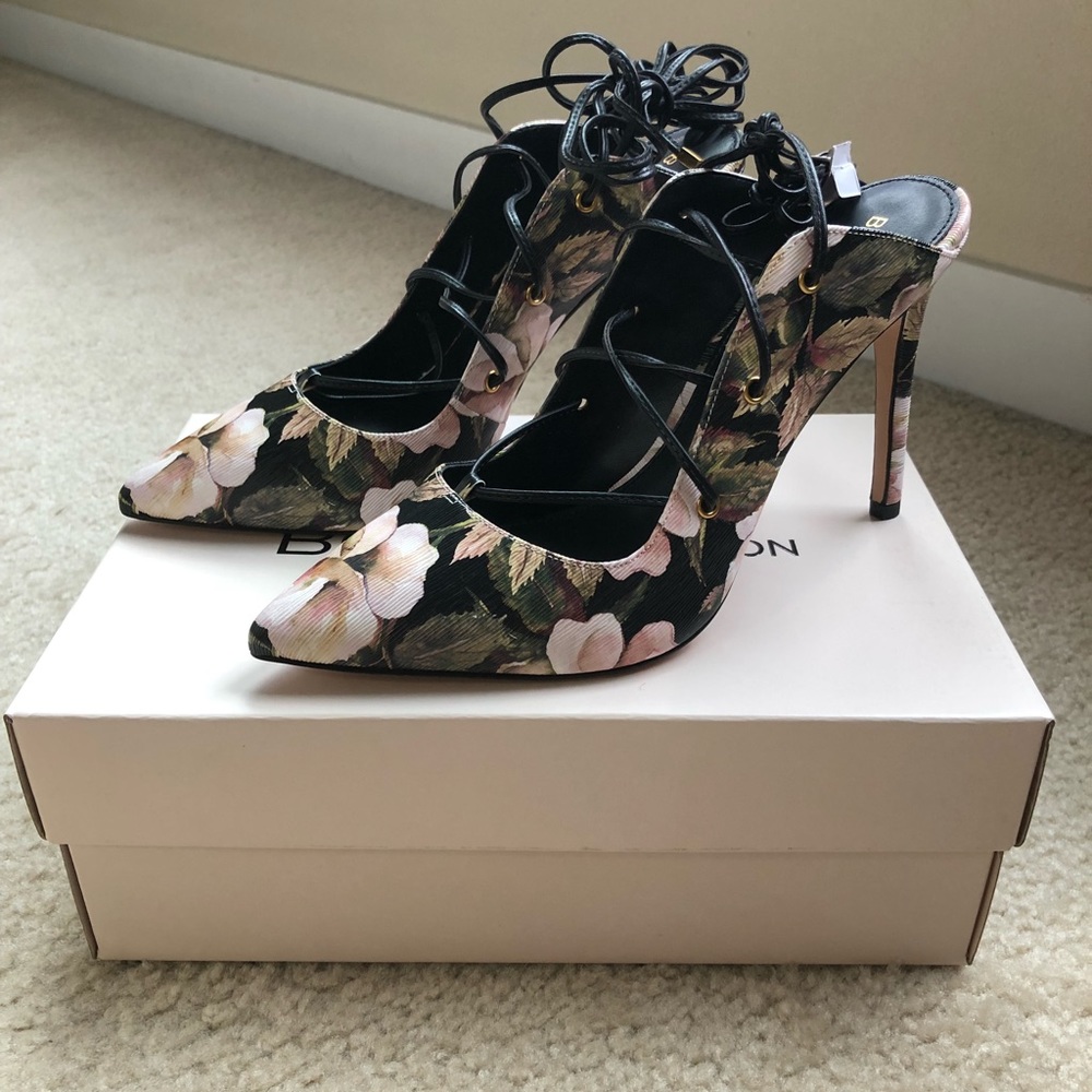 BCBGeneration Floral Backless Pumps